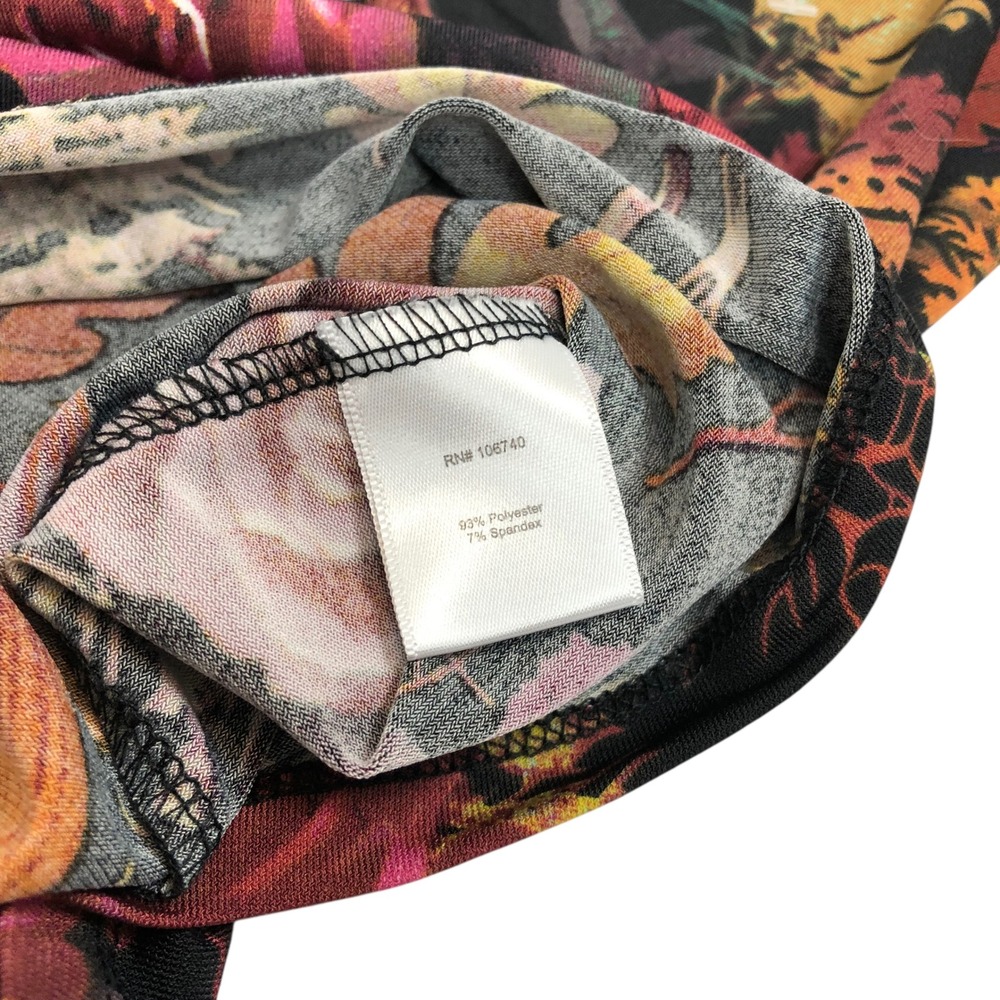 Serengeti Multicolor Floral Print Tunic Top Size 3X Button Front Boho Office - Picture 10 of 14